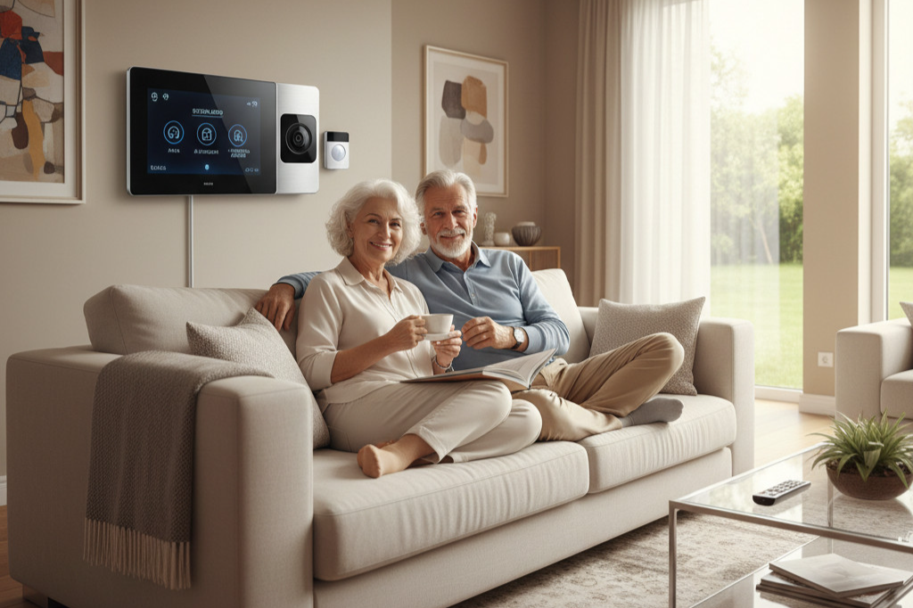 Glückliches Seniorenpaar zu Hause