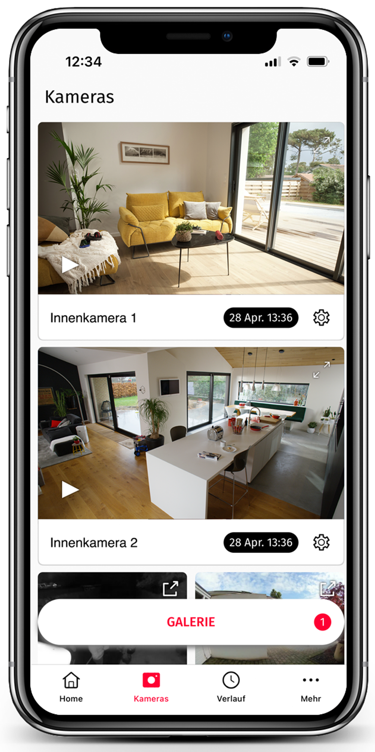Die Verisure App angezeigt auf einem Smartphone